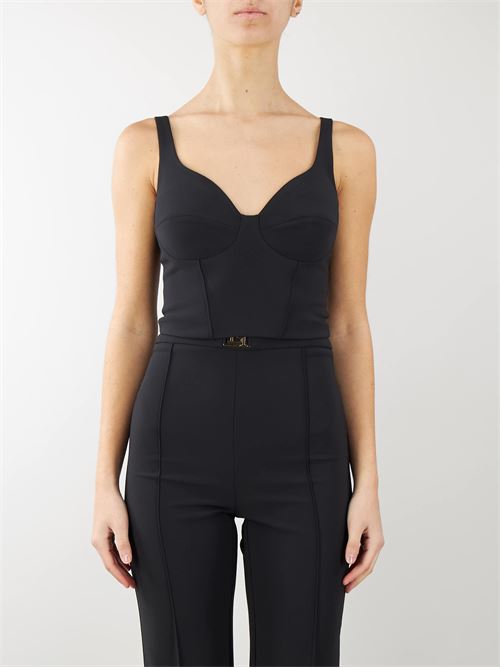 Bustier top in stretch crêpe with embroidery Elisabetta Franchi ELISABETTA FRANCHI |  | TO01041E2110
